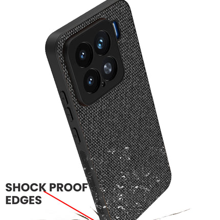Mobizang Soft Full Fabric Protective Back Case Cover for Xiaomi 15 5G | Shockproof Slim Hard Anti Slip Back Case (Black)