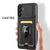 Mobizang Bisen Back Cover for Samsung Galaxy S24 FE | Inbuilt Camera Slider Ring Stand and Card Pocket Shockproof Slim Bumper Back Case (Black)
