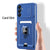 Mobizang Bisen Back Cover for Samsung Galaxy A36 | Inbuilt Camera Slider Ring Stand and Card Pocket Shockproof Slim Bumper Back Case (Blue)