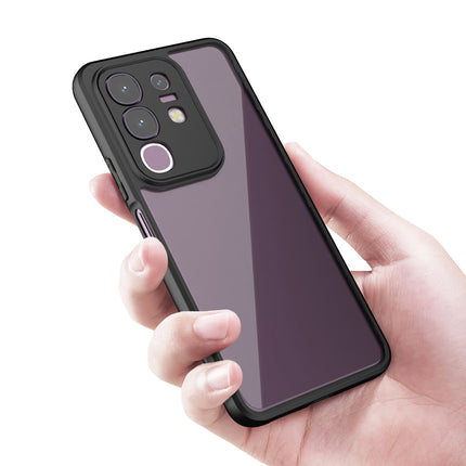 Mobizang Hawkeye Clear Back Cover for Vivo T4X 5G | Camera Lens Protector Shockproof Slim Clear Case Cover (Black Sides)