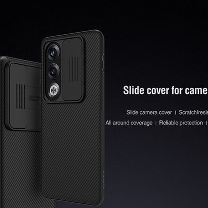 Mobizang Camshield Back Cover for OnePlus Nord CE 4 | Inbuilt Slider Shockproof Lens Protection Case (Black)