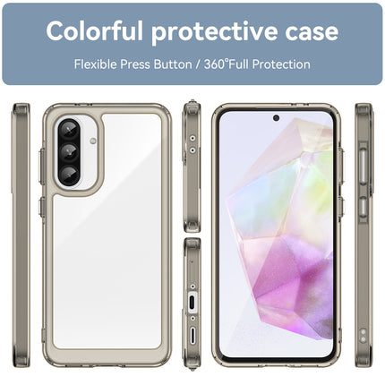 Mobizang Unicorn Acrylic Clear Back Cover For Samsung Galaxy A56 | Slim Shockproof [Military Grade Protection] Hybrid Bumper Case (Grey Sides)