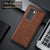 Mobizang Tux Leather Back Cover for Oppo Reno 12 (5G) | Slim Shockproof Camera Protection Bumper Case (Brown)