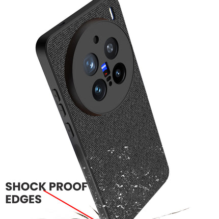 Mobizang Soft Full Fabric Protective Back Case Cover for Vivo X200 Pro (5G) | Shockproof Slim Hard Anti Slip Back Case (Black)