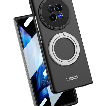 Mobizang Ultra Thin Magsafe Ring Back Case for Vivo X Fold 3 PRO | Shockproof Slim Hard Protective Cover (Black)