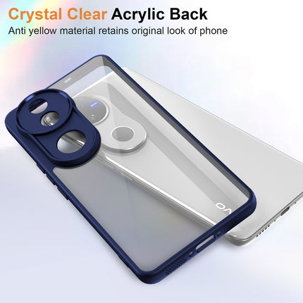 Mobizang Hawkeye Clear Back Cover for Vivo V50 5G | Camera Lens Protector Shockproof Slim Clear Case Cover (Blue Sides)