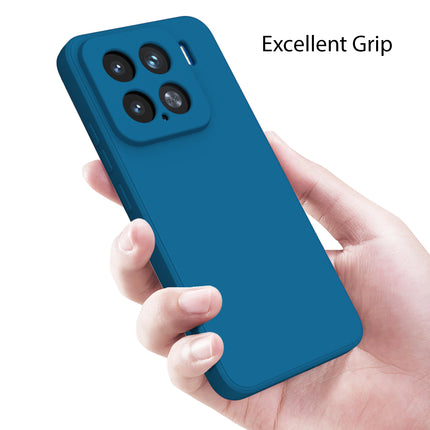 Mobizang Matte Protective Lens Flexible Back Cover for Xiaomi 15 5G | Slim Silicone with Soft Lining Shockproof Full Body Bumper Case (Blue)