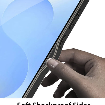 Mobizang Ultra Thin Leather & Magsafe Back Case for Samsung Galaxy S25 Plus | with Wireless Charging Support Ring Full Body Protection Back Cover (Black)