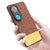 Mobizang Soft Fabric & Leather Hybrid Protective Back Cover for Vivo V50 5G | Shockproof Slim Hard Anti Slip Back Case (Brown)