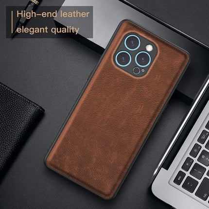 Mobizang Tux Leather Back Cover for Apple iPhone 16 Pro Max | Slim Shockproof Camera Protection Bumper Case (Brown)
