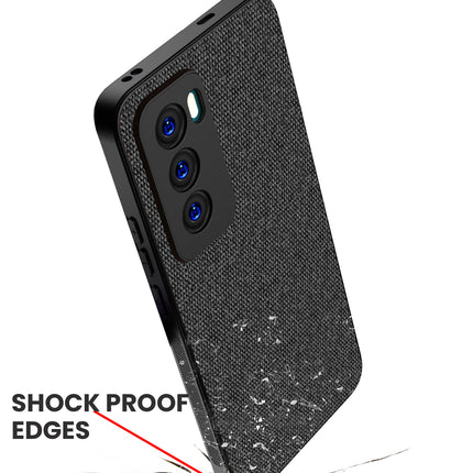 Mobizang Soft Full Fabric Protective Back Case Cover for Oppo Reno 12 Pro (5G) | Shockproof Slim Hard Anti Slip Back Case (Black)