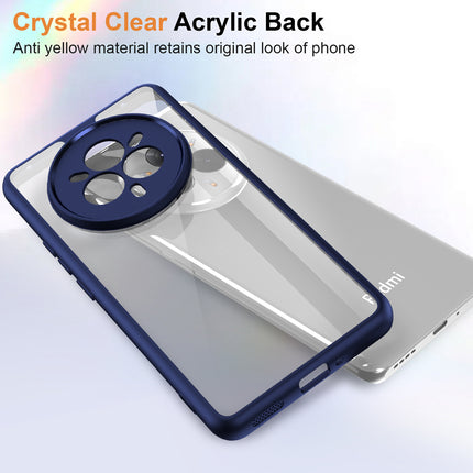 Mobizang Hawkeye Clear Back Cover for Realme 14 Pro 5G | Camera Lens Protector Shockproof Slim Clear Case Cover (Blue Sides)