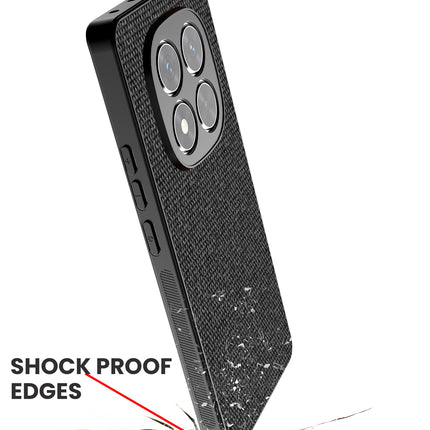 Mobizang Soft Full Fabric Protective Back Case Cover for Redmi Note 14 Pro Plus | Shockproof Slim Hard Anti Slip Back Case (Black)