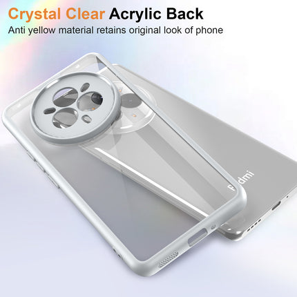 Mobizang Hawkeye Clear Back Cover for Realme 14 Pro 5G | Camera Lens Protector Shockproof Slim Clear Case Cover (Grey Sides)