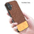 Mobizang Soft Fabric & Leather Hybrid Protective Back Cover for Apple iPhone 16 | Shockproof Slim Hard Anti Slip Back Case (Brown)