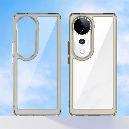 Mobizang Unicorn Acrylic Clear Back Cover For Vivo V40 / Vivo V40 Pro (5G) | Slim Shockproof [Military Grade Protection] Hybrid Bumper Case (Grey Sides)