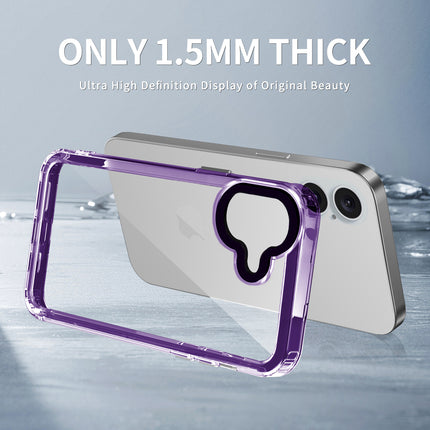 Mobizang Warrior Acrylic Clear Back Cover For Apple iPhone 16 Plus | Slim Shockproof [Military Grade Protection] Hybrid Bumper Case (Purple Sides)