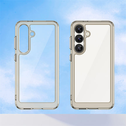 Mobizang Unicorn Acrylic Clear Back Cover For Samsung Galaxy S25 Plus | Slim Shockproof [Military Grade Protection] Hybrid Bumper Case (Grey Sides)