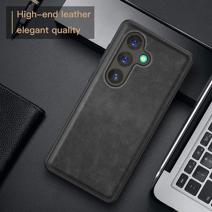 Kapa Tux Leather Back Cover for Samsung Galaxy A55 (5G) | Slim Shockproof Camera Protection Bumper Case (Black)