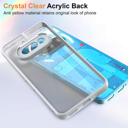 Mobizang Hawkeye Clear Back Cover for Nothing Phone 3A 5G | Camera Lens Protector Shockproof Slim Clear Case Cover (Grey Sides)