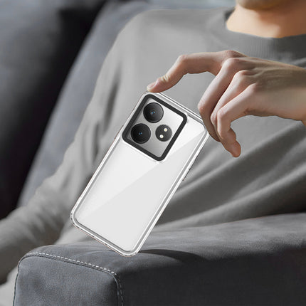 Mobizang Warrior Acrylic Clear Back Cover For Realme GT 6 / GT 6T | Slim Shockproof [Military Grade Protection] Hybrid Bumper Case (Transparent Sides)