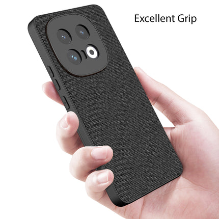 Mobizang Soft Full Fabric Protective Back Case Cover for Iqoo 13 (5G) | Shockproof Slim Hard Anti Slip Back Case (Black)