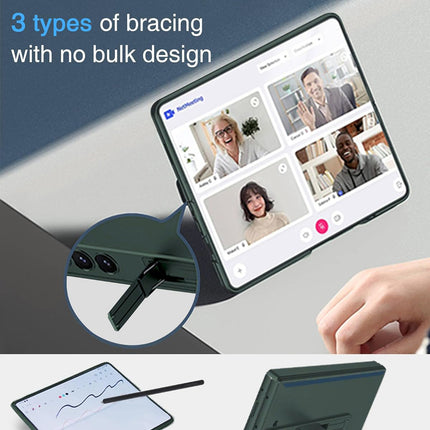 Mobizang Magnetic Hinge With Inbuilt Stand Case for Samsung Galaxy Z Fold 6 | Shockproof Stand Hybrid Bumper Back Cover (Green)