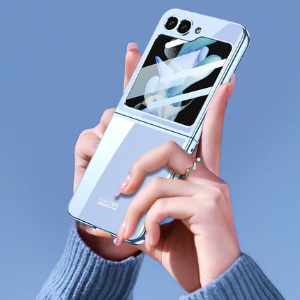 Mobizang Phantom Ultra Thin Back Case for Samsung Galaxy Flip6 / Z Flip 6 | Electroplated Edges Full Body Protection Back Cover (Blue)