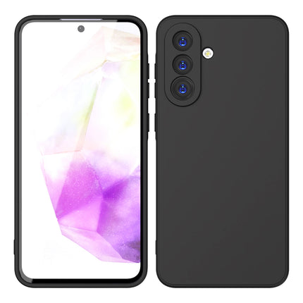 Mobizang Matte Protective Lens Flexible Back Cover for Samsung Galaxy A16 | Slim Silicone with Soft Lining Shockproof Full Body Bumper Case (Black)