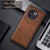 Mobizang Tux Leather Back Cover for Vivo V30E (5G) | Slim Shockproof Camera Protection Bumper Case (Brown)