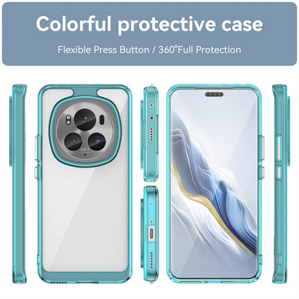 Mobizang Unicorn Acrylic Clear Back Cover For Honor Magic 6 PRO | Slim Shockproof [Military Grade Protection] Hybrid Bumper Case (Blue Sides)