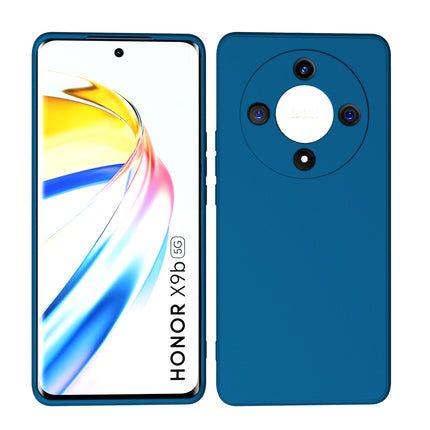 Mobizang Matte Protective Lens Flexible Back Cover for Honor X9B (5G) | Slim Silicone with Soft Lining Shockproof Full Body Bumper Case (Blue)
