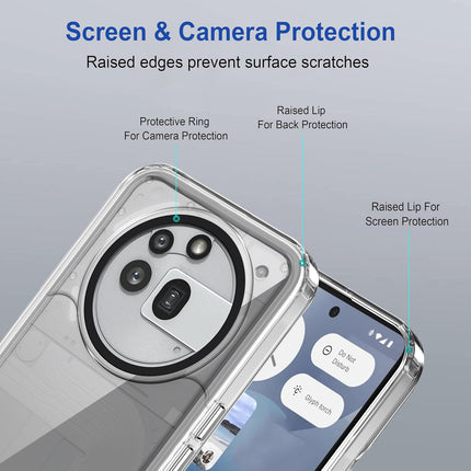 Mobizang Warrior Acrylic Clear Back Cover For Nothing Phone 3A Pro | Slim Shockproof [Military Grade Protection] Hybrid Bumper Case (Clear Sides)