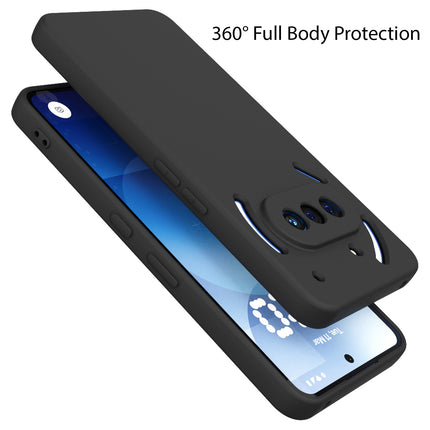 Mobizang Matte Protective Lens Flexible Back Cover for Nothing Phone 3A 5G | Slim Silicone with Soft Lining Shockproof Full Body Bumper Case (Black)
