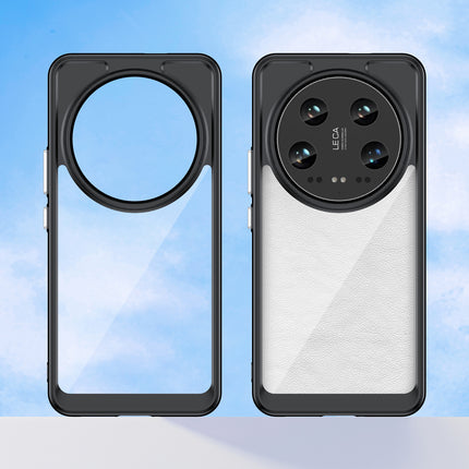 Mobizang Unicorn Acrylic Clear Back Cover For Xiaomi 14 ULTRA (5G) | Slim Shockproof [Military Grade Protection] Hybrid Bumper Case (Black Sides)