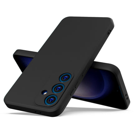 Mobizang Matte Protective Lens Flexible Back Cover for Samsung Galaxy S24 FE | Slim Silicone with Soft Lining Shockproof Full Body Bumper Case (Black)