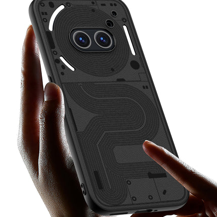 Kapa Leather Back Cover for Nothing Phone 2A | Slim Shockproof Camera Protection Bumper Case (Black)