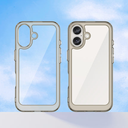 Mobizang Unicorn Acrylic Clear Back Cover For Apple iPhone 16 Plus | Slim Shockproof [Military Grade Protection] Hybrid Bumper Case (Grey Sides)