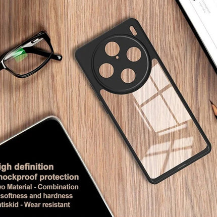 Mobizang Hawkeye Clear Back Cover for Vivo X100 Pro (5G) | Camera Lens Protector Shockproof Slim Clear Case Cover (Black Sides)