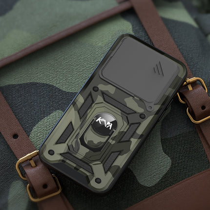 Mobizang Tank Back Cover for IQOO 13 (5G) | Inbuilt Ring + Slider Shockproof Lens Protection Bumper Back Case (Black)