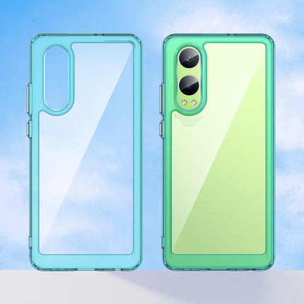Mobizang Unicorn Acrylic Clear Back Cover For OnePlus Nord CE 4 Lite | Slim Shockproof [Military Grade Protection] Hybrid Bumper Case (Blue Sides)