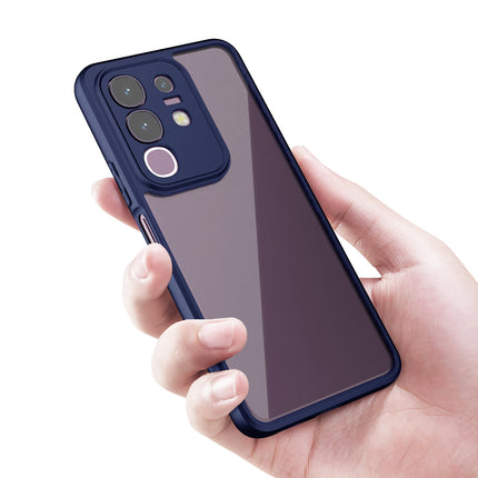 Mobizang Hawkeye Clear Back Cover for Vivo T4X 5G | Camera Lens Protector Shockproof Slim Clear Case Cover (Blue Sides)