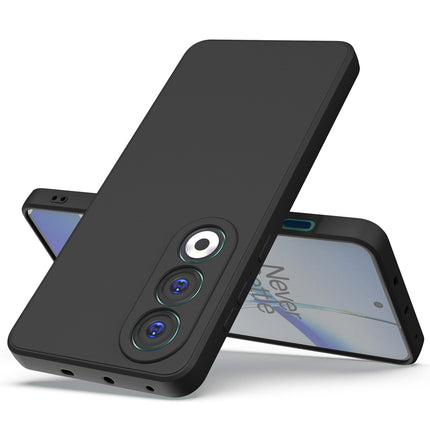 Mobizang Matte Protective Lens Flexible Back Cover for OnePlus Nord CE 4 | Slim Silicone with Soft Lining Shockproof Full Body Bumper Case (Black)