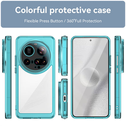 Mobizang Unicorn Acrylic Clear Back Cover For Xiaomi 15 Ultra | Slim Shockproof [Military Grade Protection] Hybrid Bumper Case (Blue Sides)