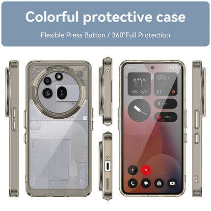 Mobizang Unicorn Acrylic Clear Back Cover For Nothing Phone 3A Pro | Slim Shockproof [Military Grade Protection] Hybrid Bumper Case (Grey Sides)