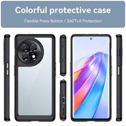 Mobizang Unicorn Acrylic Clear Back Cover For OnePlus 11R | Slim Shockproof [Military Grade Protection] Hybrid Bumper Case (Black Sides)