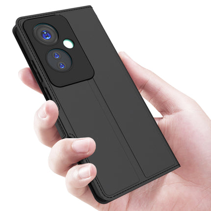 Kapa Noble Slim Magnetic Leather Flip Case Cover for OPPO F25 Pro (5G) | Card Holder Stand Flip Wallet Case (Black)
