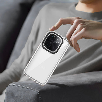 Mobizang Warrior Acrylic Clear Back Cover For Iqoo Z9S Pro (5G) | Slim Shockproof [Military Grade Protection] Hybrid Bumper Case (Transparent Sides)