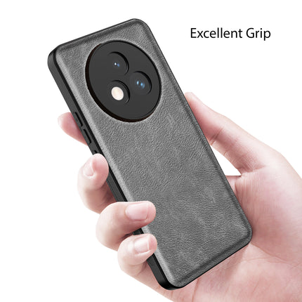 Mobizang Tux Leather Back Cover for Realme P3 PRO 5G | Slim Shockproof Camera Protection Bumper Case (Grey)