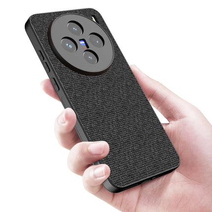 Mobizang Soft Full Fabric Protective Back Case Cover for Vivo X200 (5G) | Shockproof Slim Hard Anti Slip Back Case (Black)